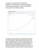 Evaluar el crecimiento de la economía española