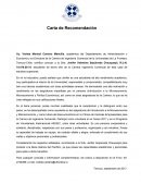 Cartas de recomendación de un profesor