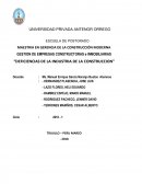 DEFICIENCIAS DE LA INDUSTRIA DE LA CONSTRUCCION