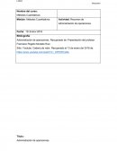 Resumen de Administración de operaciones.