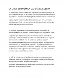 La crisis economica despuses de la guerra