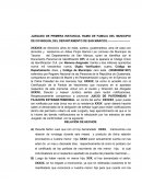 Memorial de Filiación y Paternidad Extramatrimonial