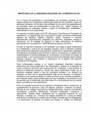 IMPORTANCIA DE LA INGENIERÍA INDUSTRIAL EN LA EMPRESA DE HOY