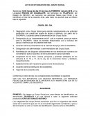 Acta de integración de grupo social para actividad productiva