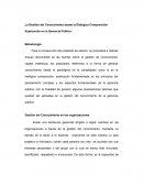 La Gestión del Conocimiento desde la Dialógica Comprensión Explicación en la Gerencia Pública
