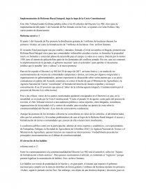 Implementación de Reforma Rural Integral. Página 1