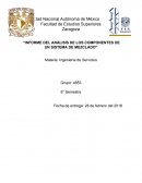 Informe del análisis de los componentes de un sistema de mezclado
