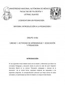 Actividad de aprendizaje Educación y pedagogía