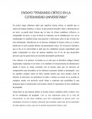 PENSANDO CRÍTICO EN LA COTIDIANIDAD UNIVERSITARIA