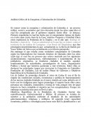 Análisis Crítico de la Conquista y Colonización de Colombia