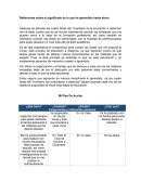 Reflexiones sobre el significado de lo que he aprendido hasta ahora