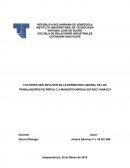 FACTORES QUE INFLUYEN EN LA DESERCION LABORAL DE LOS TRABAJADORES DE PRECA C.A MUNICIPIO NIRGUA ESTADO YARACUY