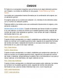 El Oxido es un compuesto inorgánico que se forma al unir algún elemento químico con Oxígeno