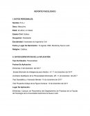 REPORTE PSICOLOGICO. RESULTADOS DE LAS PRUEBAS