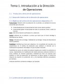 Tema 1. Dirección de Operaciones