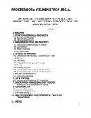 ESTUDIO DE FACTIBILIDAD FINANCIERA DEL PROYECTO PLANTA RECEPTORA Y PROCESADORA DE ARROZ Y DERIVADOS