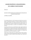 Algunos desafíos de la educación básica en el umbral de nuevo milenio