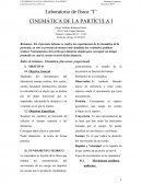 Laboratorio de física “I” CINEMÁTICA DE LA PARTÍCULA I