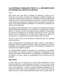 LAS EMPRESAS FAMILIARES FRENTE A LA IMPLEMENTACIÓN DE SISTEMAS DE CONTROL DE GESTIÓN