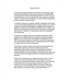 Codigo de barras pueden ser aplicados a productos para identificarlos rápidamente. Página 1