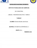 UNIDAD I. “REGRESION MULTIPLE Y SIMPLE” “TAREAS”