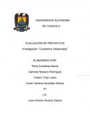 EVALUACIÓN DE PROYECTOS Investigación “Cuadernos Artesanales”