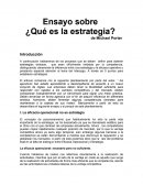Ensayo sobre ¿Qué es la estrategia?