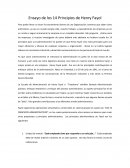 Ensayo de los 14 Principios de Henry Fayol