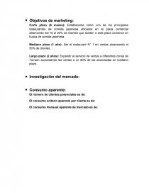 Mercado. Objetivos de marketing. Página 1