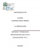 Métodos y Técnicas de Investigación Cualitativa en Educación PROCESO ETNOGRÁFICO