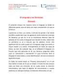 El lenguaje y sus funciones. El lenguaje se divide en diferentes partes