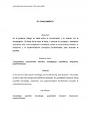 EL CONOCIMIENTO Resumen