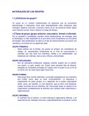 Naturaleza de los Grupos ¿Definición de grupo?