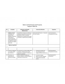 Matriz planificacion de proyecto. Página 1