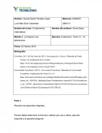 EVIDENCIA 2 FUNDAMENTOS MATEMATICOS TECMILENIO. Página 1