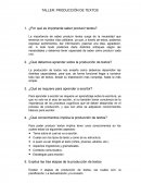 TALLER: PRODUCCIÓN DE TEXTOS
