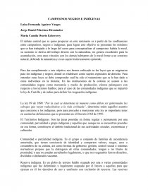 CAMPESINOS NEGROS E INDÍGENAS. Página 1