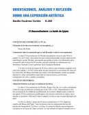 ORIENTACIONES, ANÁLISIS Y REFLEXIÓN SOBRE UNA EXPOSICIÓN ARTÍSTICA