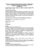 PROYECTO: TALLERES DE SENSIBILIZACIÓN EN DOCENTES Y PADRES FAMILIA PARA LA ELABORACION DE MATERIALES QUE APOYEN LA FORMACION INTEGRAL DE LOS NIÑOS CON CRITERIOS AMBIENTALES