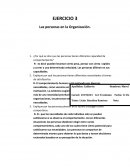 EJERCICIO 3 Las personas en la Organización