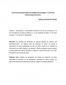 POLITICAS DE PRIVACIDAD DE PAGÍNAS DE INTERNET Y LEYES DE PROTECCION DE DATOS. Tutoria