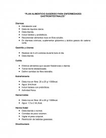 PLAN ALIMENTICIO SUGERIDO PARA ENFERMEDADES GASTROINTESTINALES .. Página 1