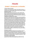 Filosofía Unidad 1: Introducción a al filosofía
