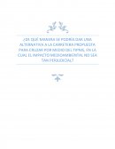 ¿De qué manera se podría dar una alternativa a la carretera propuesta para cruzar por medio del TIPNIS, en la cual el impacto medioambiental no sea tan perjudicial?