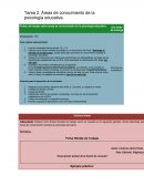 Ficha hibrida Tarea 2. Áreas de conocimiento de la psicología educativa.