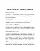 PLAN DE CAPACITACIÓN AL PERSONAL DE LA EMPRESA.