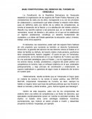 BASE CONSTITUCIONAL DEL DERECHO DEL TURISMO EN VENEZUELA