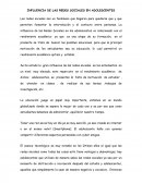 INFLUENCIA DE LAS REDES SOCIALES EN ADOLESCENTES