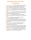 Decalogo para una vida saludable