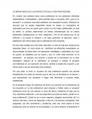 LA IMPORTANCIA DE LOS PROYECTOS EN LA VIDA PROFESIONAL